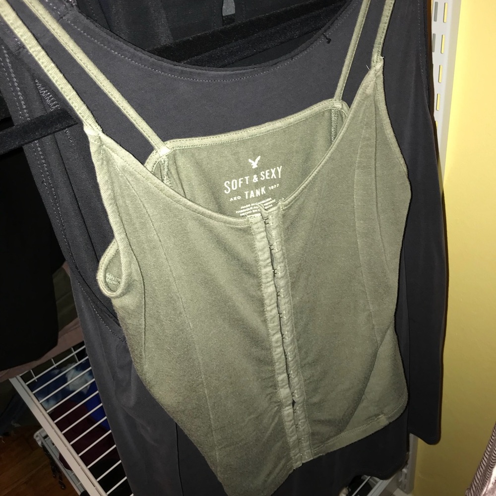 army green crop top